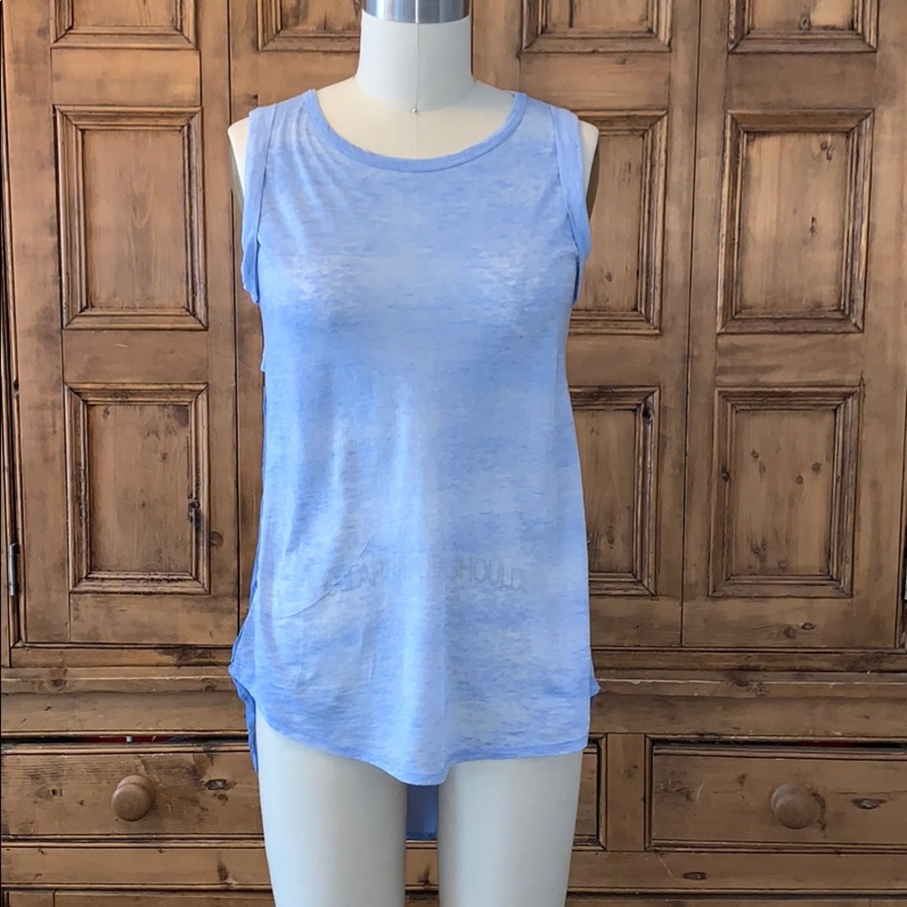 Blue color block tank
